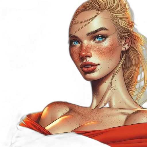 face, dress, comic book art, fantasy art transparent PNG cut-out
