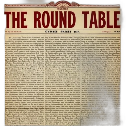 vintage, newspaper, page, large transparent PNG cut-out