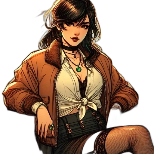 jacket, staff, comic book art, concept art transparent PNG cut-out