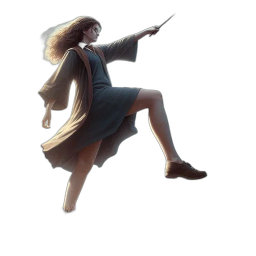 staff, jacket, hair, dress transparent PNG cut-out