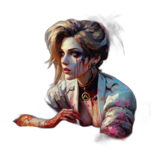 face, concept art, fantasy art, cyberpunk transparent PNG cut-out
