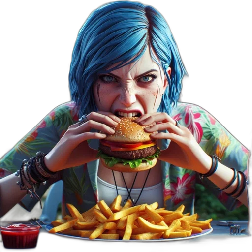 food, face, dress, photorealistic transparent PNG cut-out