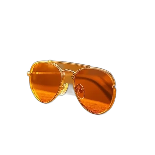 3d render, golden, quay, eyewear transparent PNG cut-out