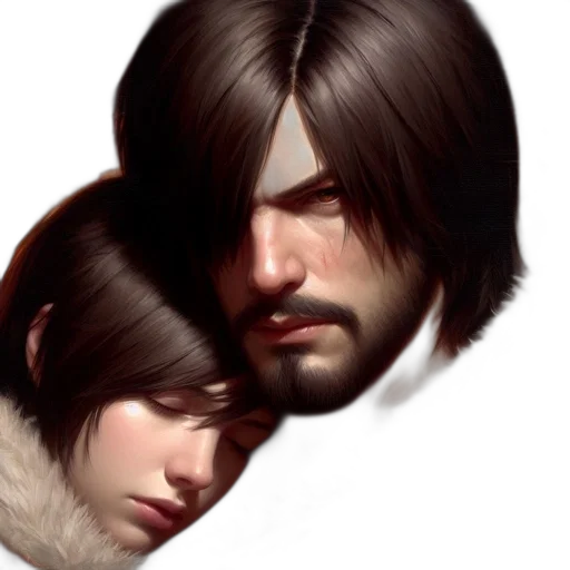 face, hair, mask, jacket transparent PNG cut-out