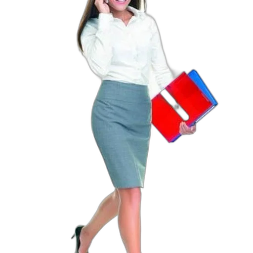 staff, dress, woman, white transparent PNG cut-out