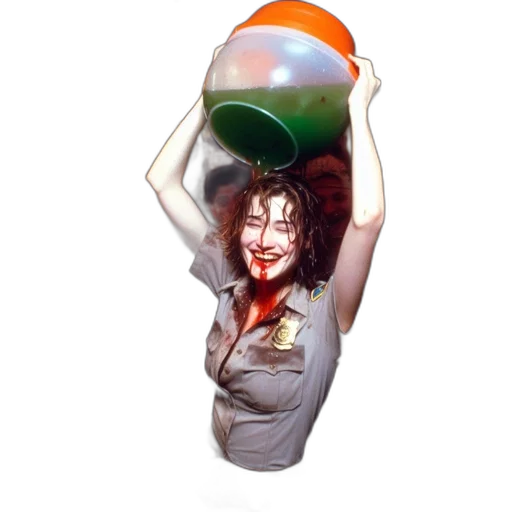 bottle, umbrella, oil painting, photorealistic transparent PNG cut-out