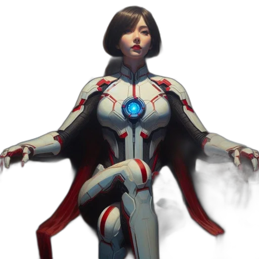 robot, concept art, 3d render, comic book art transparent PNG cut-out