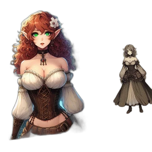 dress, concept art, fantasy art, pixel art transparent PNG cut-out