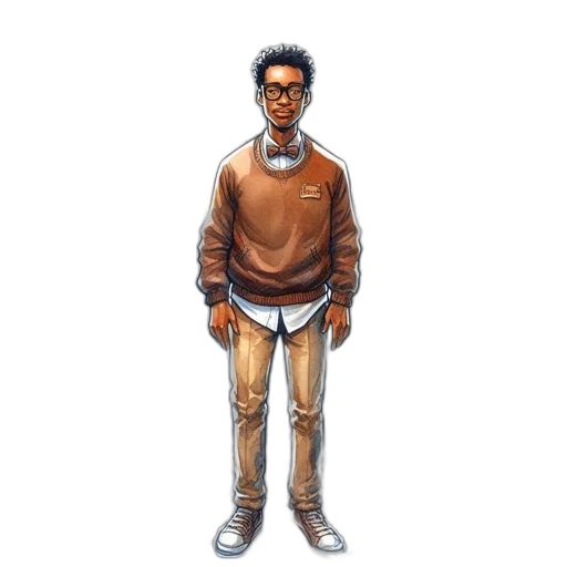 jacket, staff, face, cartoon transparent PNG cut-out