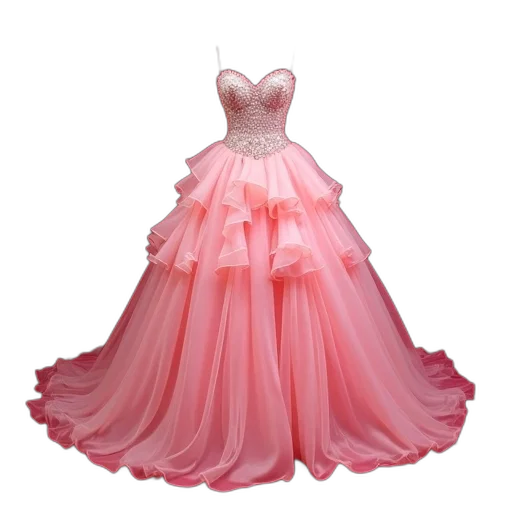 dress, 3d render, pastel, colorful transparent PNG cut-out