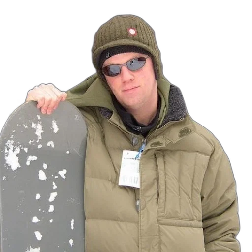 jacket, hat, staff, man transparent PNG cut-out