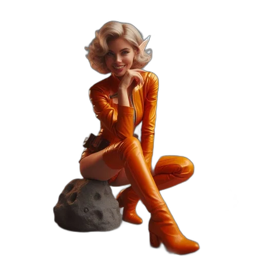 robot, dress, concept art, 3d render transparent PNG cut-out