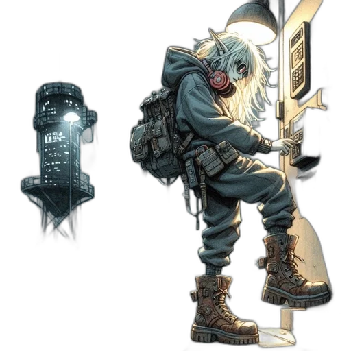 jacket, concept art, comic book art, cyberpunk transparent PNG cut-out