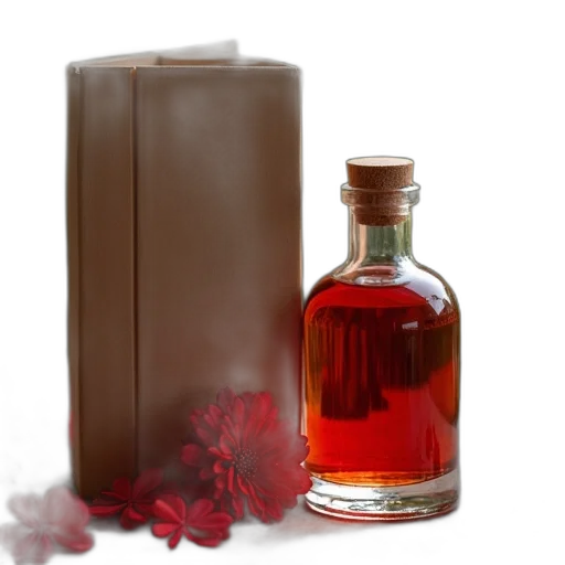 bottle, food, photorealistic, red transparent PNG cut-out
