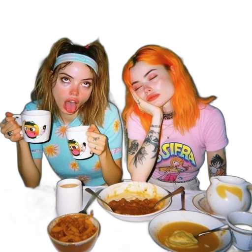 food, hair, creature, vaporwave transparent PNG cut-out