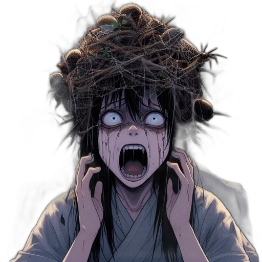 mask, creature, hair, face transparent PNG cut-out