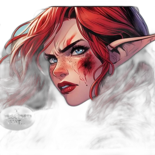 face, fantasy art, concept art, comic book art transparent PNG cut-out