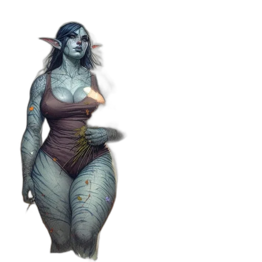 creature, dress, staff, concept art transparent PNG cut-out