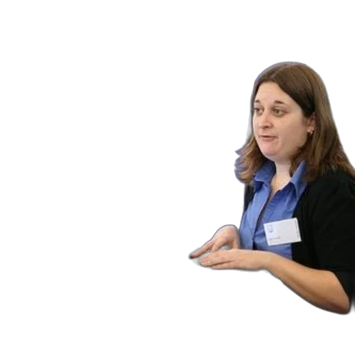 staff, jacket, woman, stands transparent PNG cut-out
