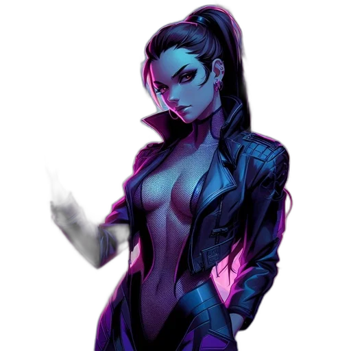 jacket, dress, robot, cyberpunk transparent PNG cut-out