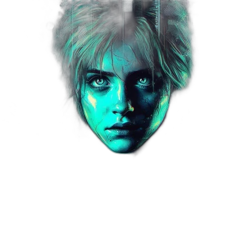 face, mask, hair, creature transparent PNG cut-out