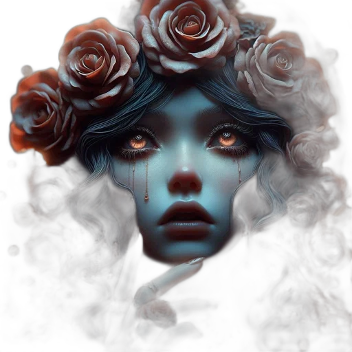 face, mask, crown, flower transparent PNG cut-out