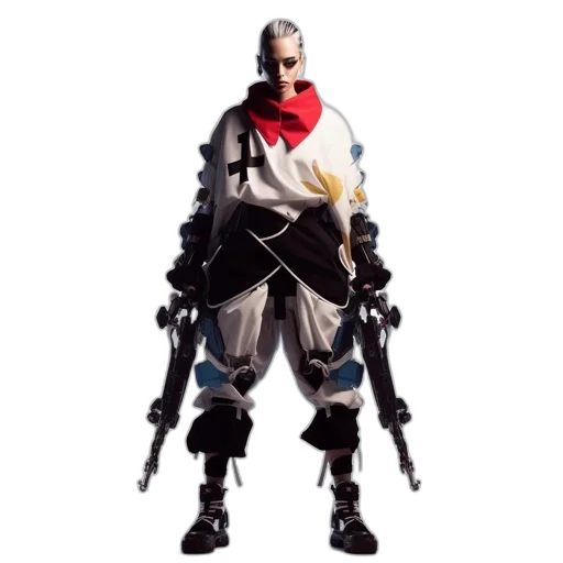 jacket, weapon, robot, concept art transparent PNG cut-out