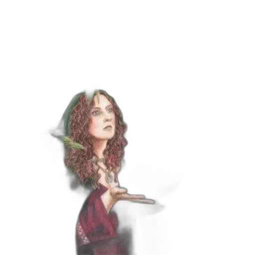 dress, hat, staff, face transparent PNG cut-out