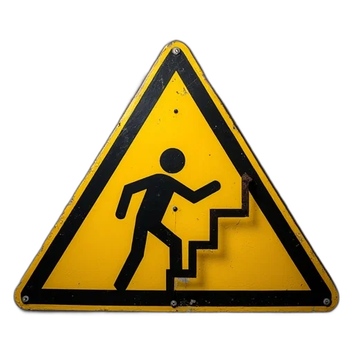 furniture, yellow, triangular, sign transparent PNG cut-out