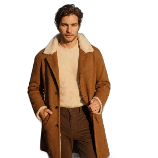 jacket, earth tones, man, brown transparent PNG cut-out