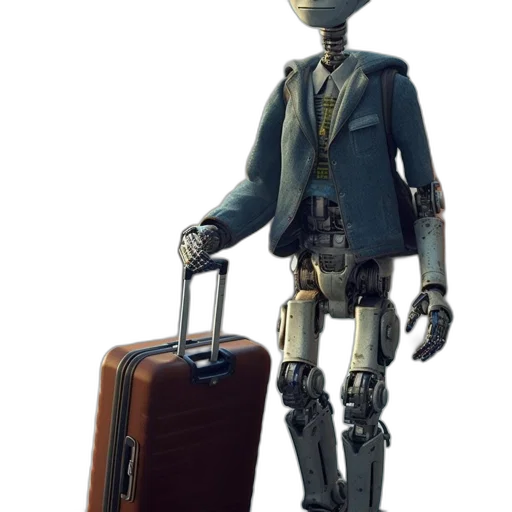 robot, staff, jacket, concept art transparent PNG cut-out