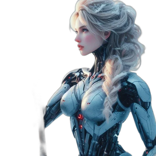 robot, concept art, comic book art, 3d render transparent PNG cut-out