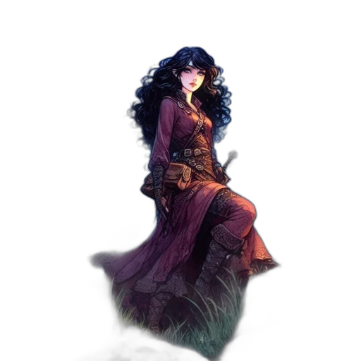 dress, staff, dragon, crown transparent PNG cut-out