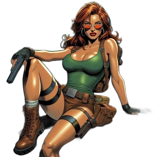 comic book art, concept art, cartoon, fantasy art transparent PNG cut-out