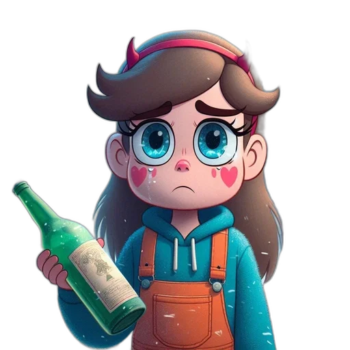 jacket, staff, bottle, face transparent PNG cut-out