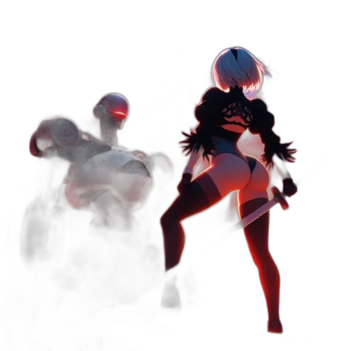 robot, weapon, mask, jacket transparent PNG cut-out