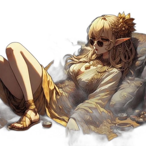 crown, dress, concept art, fantasy art transparent PNG cut-out