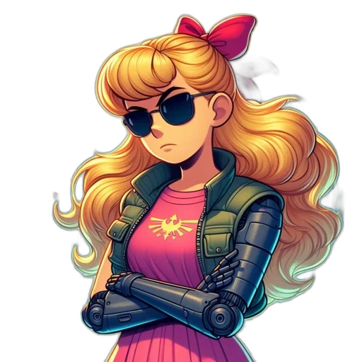jacket, weapon, staff, robot transparent PNG cut-out