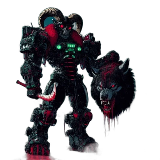 robot, concept art, 3d render, fantasy art transparent PNG cut-out