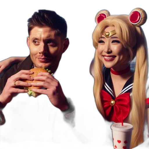 food, concept art, anime, two transparent PNG cut-out
