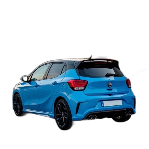 car, 3d render, blue, compact transparent PNG cut-out