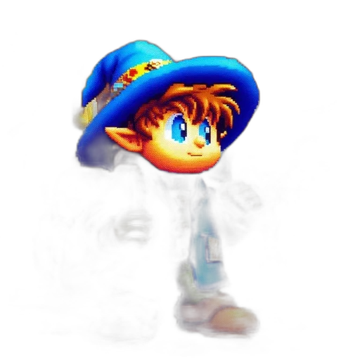 hat, creature, staff, robot transparent PNG cut-out