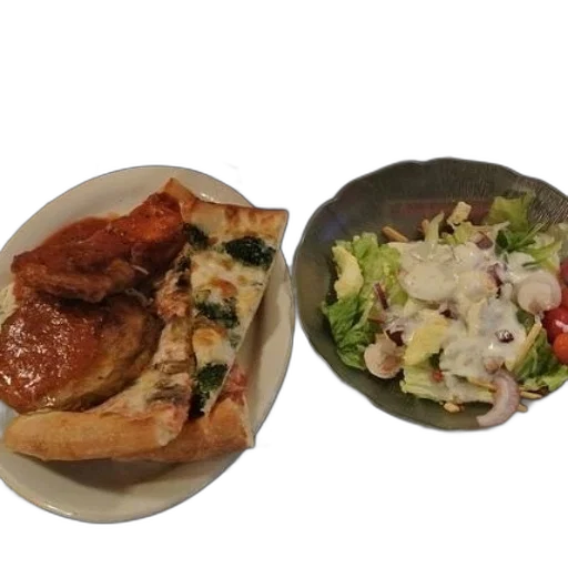 food, plate, pizza, salad transparent PNG cut-out