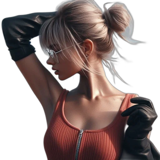 dress, jacket, face, hair transparent PNG cut-out
