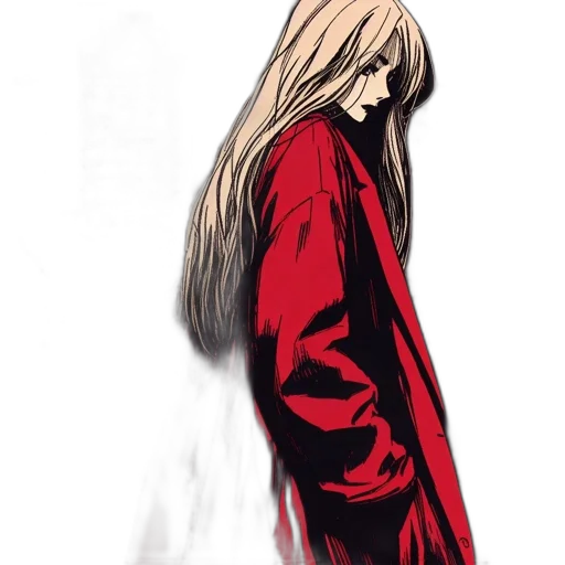 dress, jacket, mask, hair transparent PNG cut-out