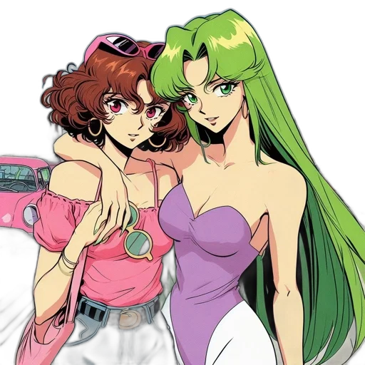 weapon, dress, vaporwave, anime transparent PNG cut-out