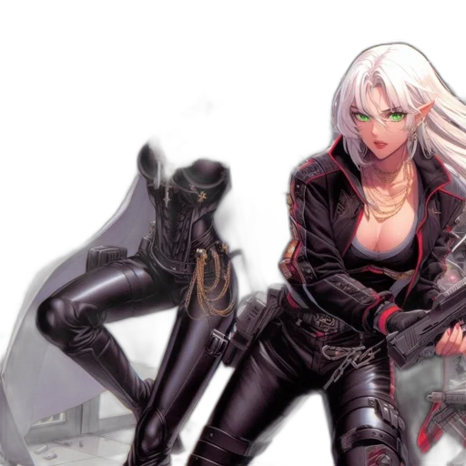 comic book art, concept art, cyberpunk, fantasy art transparent PNG cut-out