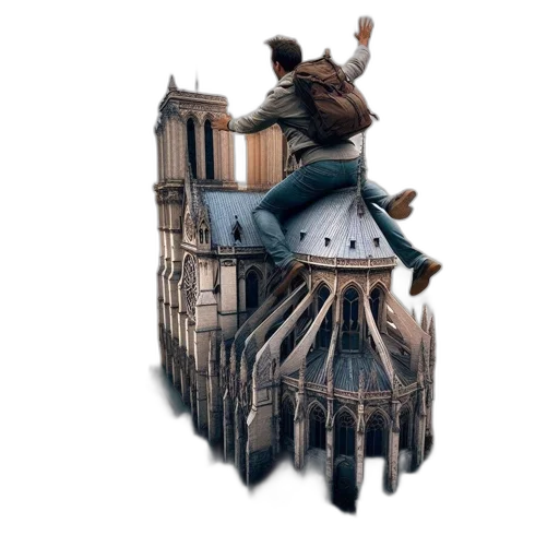 jacket, building, concept art, 3d render transparent PNG cut-out