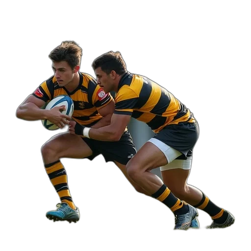 man, black, yellow, rugby transparent PNG cut-out