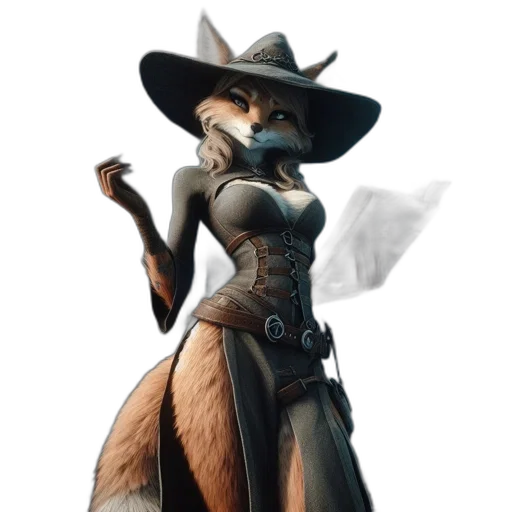 staff, hat, dress, animal transparent PNG cut-out